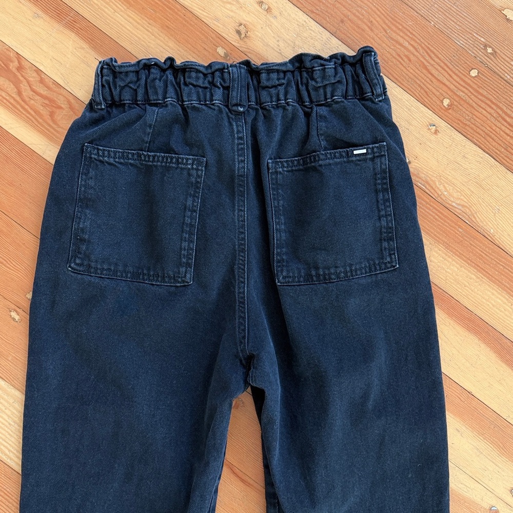 Zara Paperbag Waist‎ Black Denim Jeans 6 - Picture 6 of 6